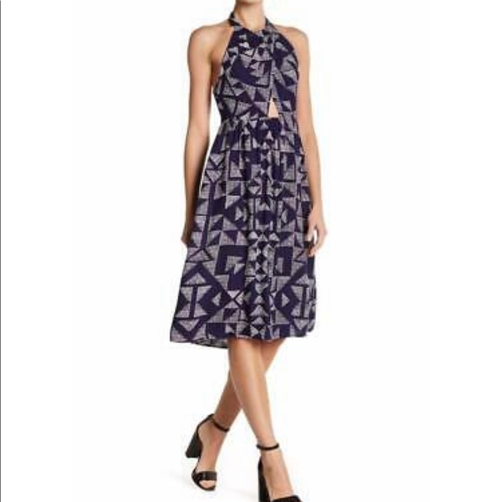 Splendid Halter Keyhole Midi Sun Dress